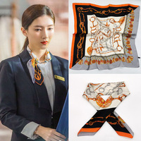 Gorąca sprzedaż 2020 kobiet jedwabny szalik kwadratowych włosów szale Foulard głowy marki szale i okłady chustka chustka hidżab 70*70cm 4
